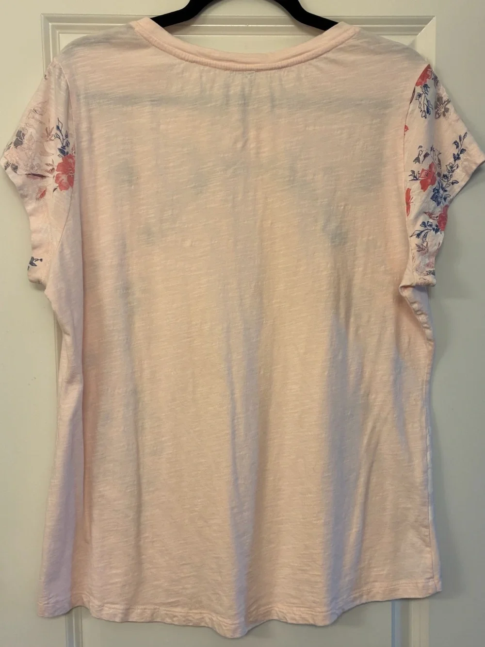 SUNDANCE Short Sleeve Cotton Floral T-Shirt Pink White Women’s Size Large - Picture 2 of 4